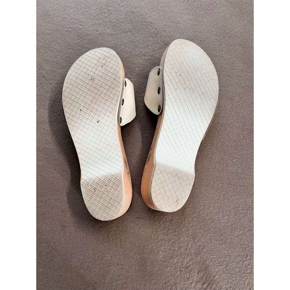Vintage Dr. Scholl's Beige Wooden Original Sandals Made In Austria Women's Sz. 8 - Picture 6 of 6